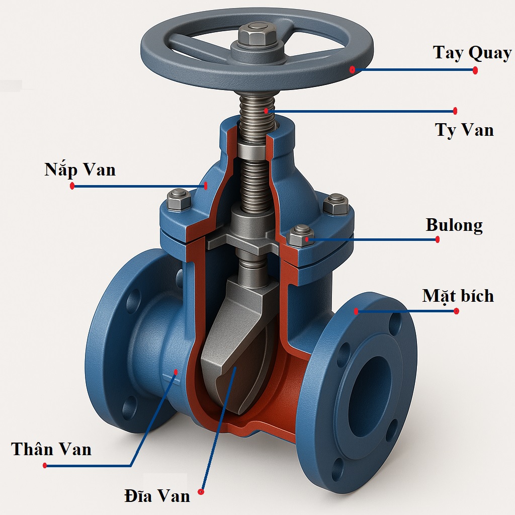 cấu tạo van cổng