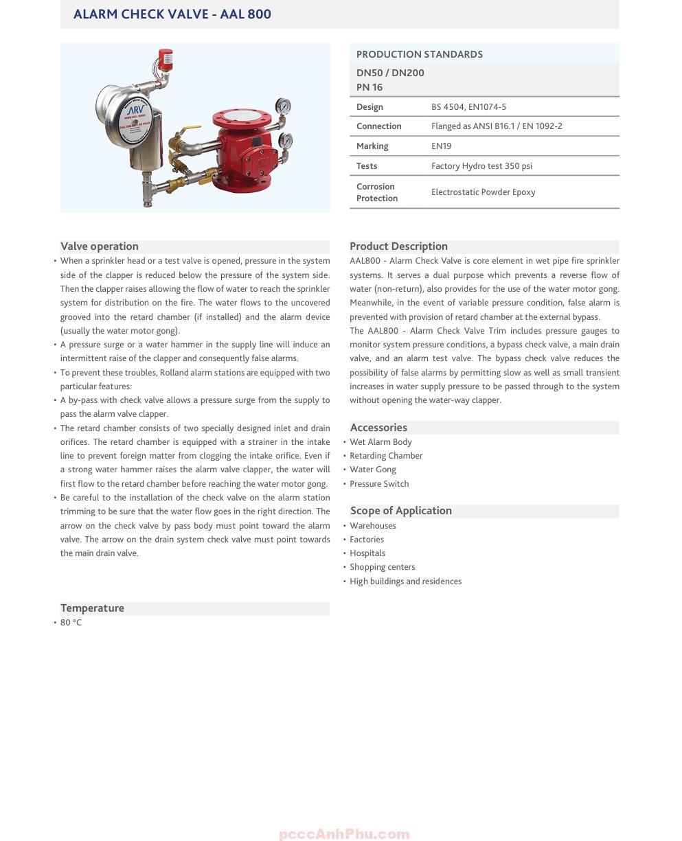 Datasheet ARV AAL800-DN200 Malaysia
