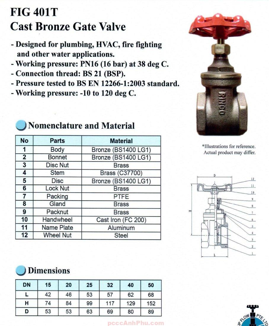 Datasheet van cổng Rinco FIG 401T DN20