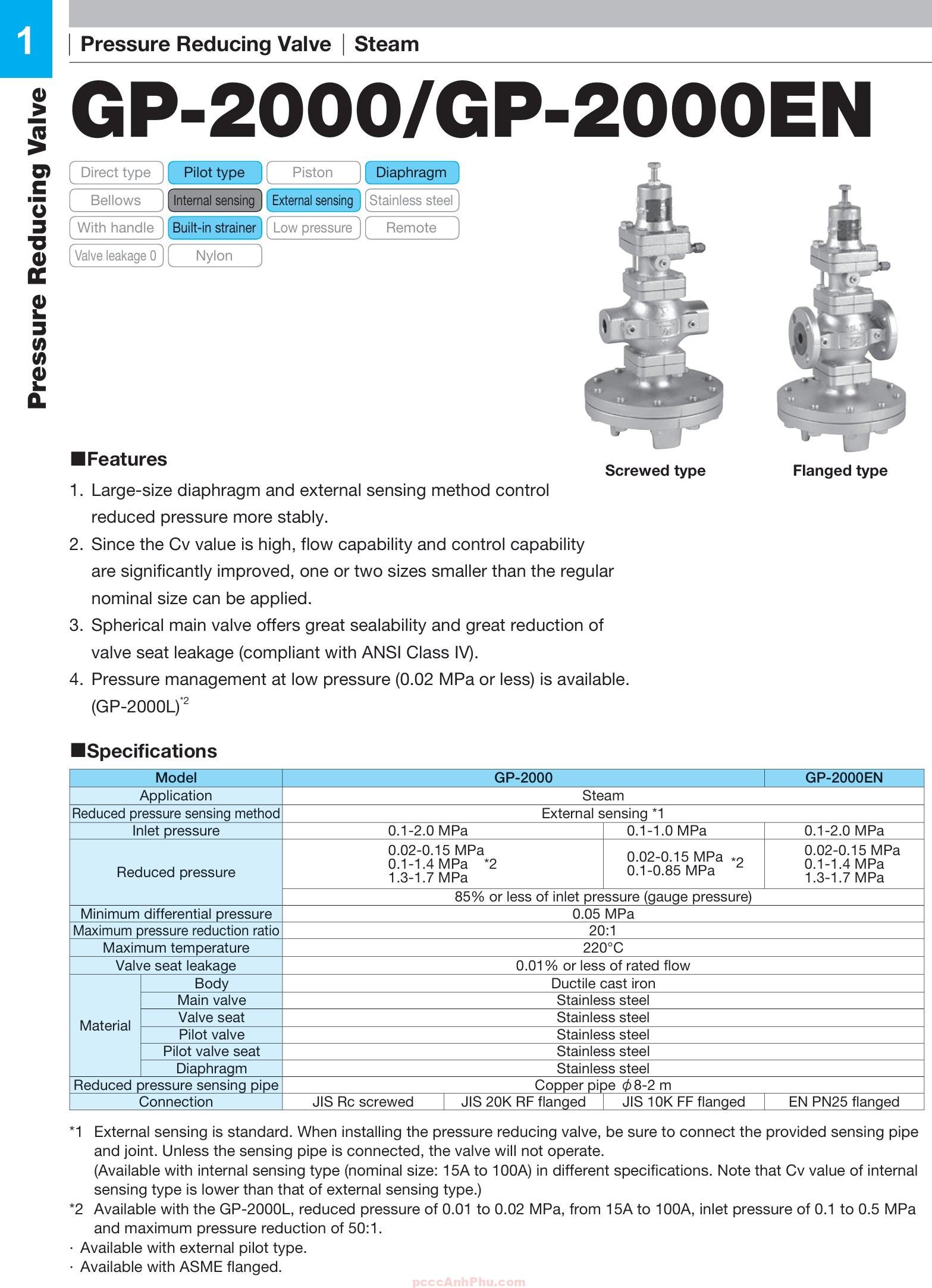 Datasheet Yoshitake GP-2000EN DN150