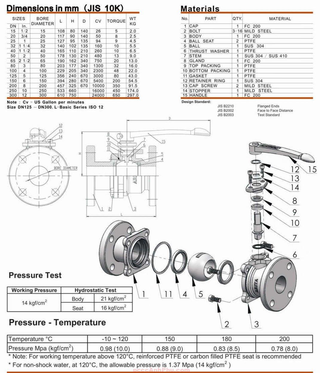 Datasheet van bi ARITA ARV-800FE(J)