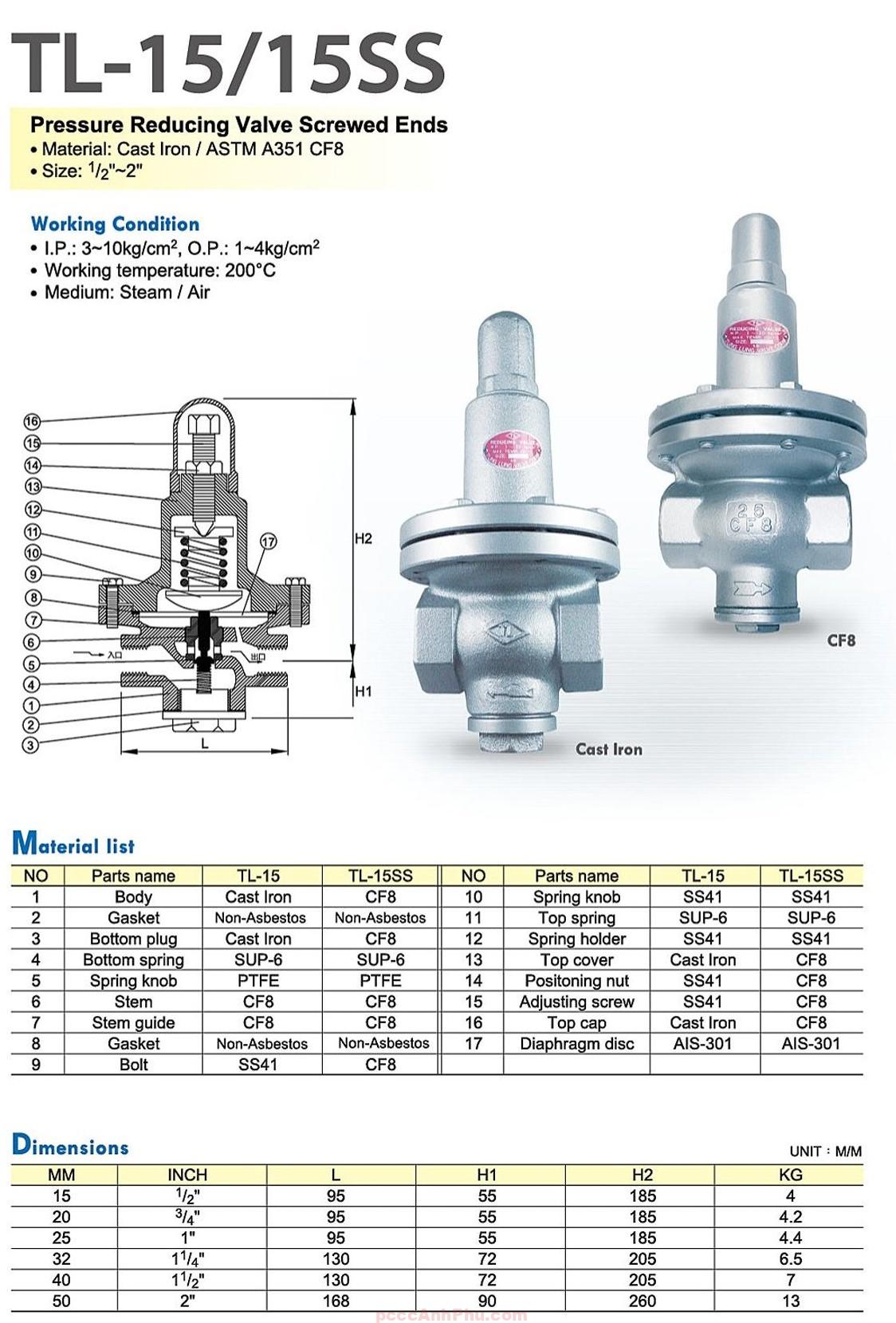 datasheet van giam ap tung lung tl15 dn20