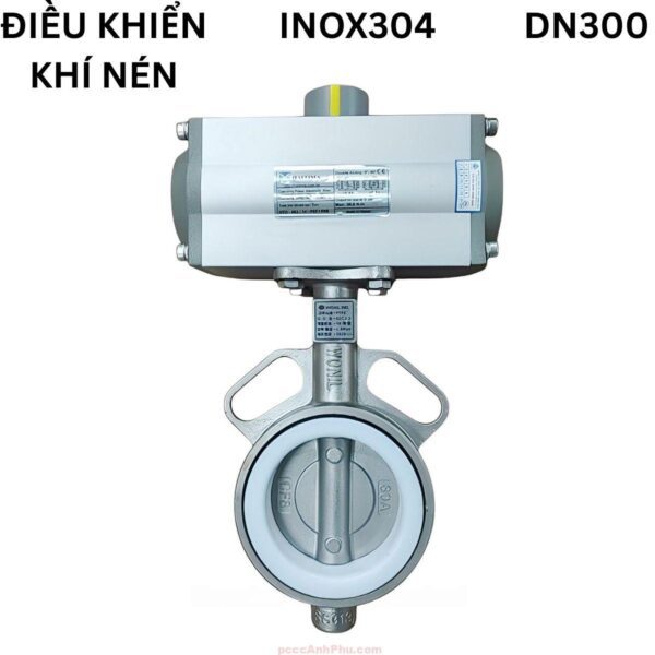 Van Bướm Inox điều Khiển Khí Nén Haitima Dn300